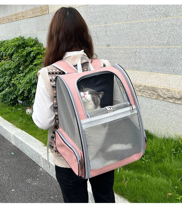 Foldable Pet Carrier Backpack – Portable Breathable Travel Bag