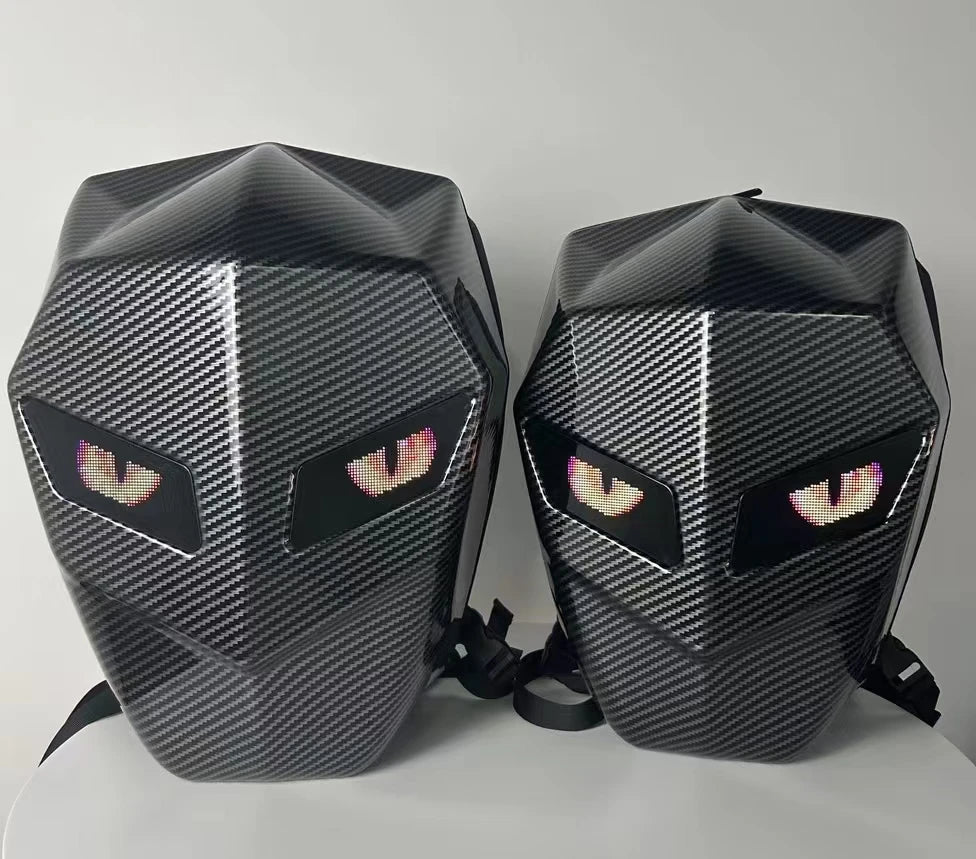 Waterproof Helmet Backpack – Hard Shell LED Motorcycle Bag