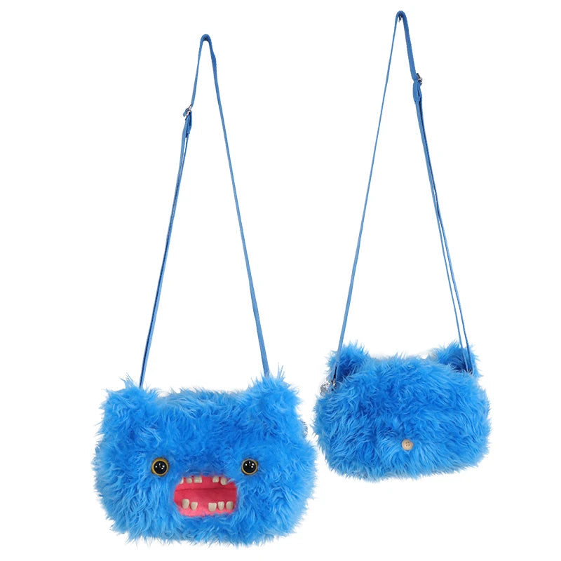Original Fuggler Crossbody Bag Plush Toy – Cute Mr. Buttons Doll Bag