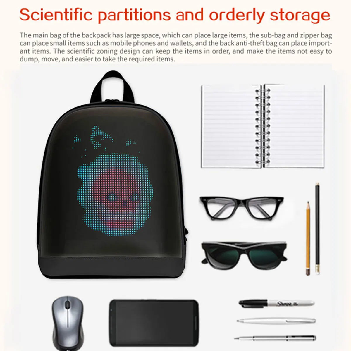 Smart LED Display Advertising Backpack – APP-Controlled Digital Billboard Bag