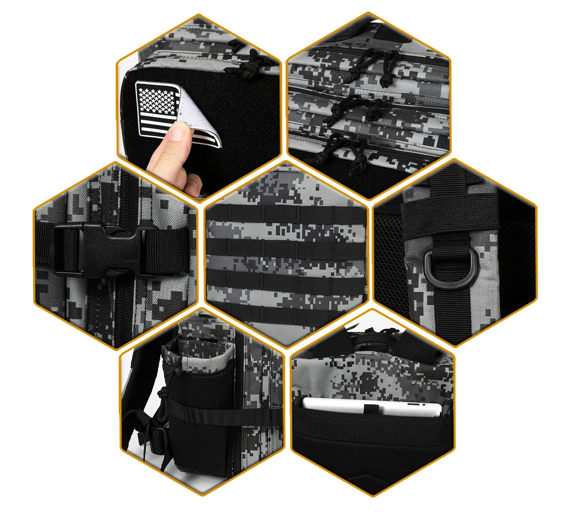 45L Tactical Backpack – Outdoor Backpack with Bottle Holder