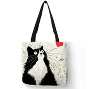 Animal Print Eco Tote – Sustainable Cat Canvas Bag for Women