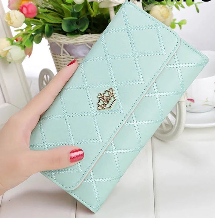 Plaid PU Leather Long Wallet