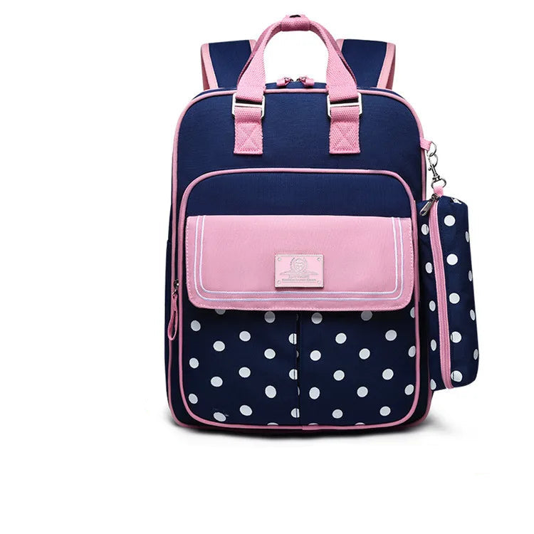 Purple Plaid School Backpack-Waterproof Kids Bag