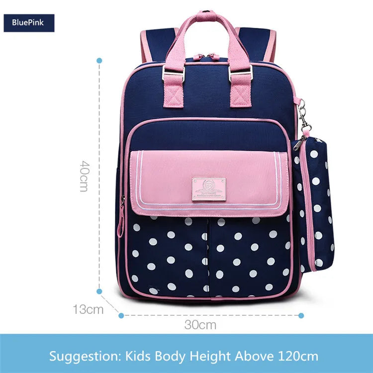 Purple Plaid School Backpack-Waterproof Kids Bag