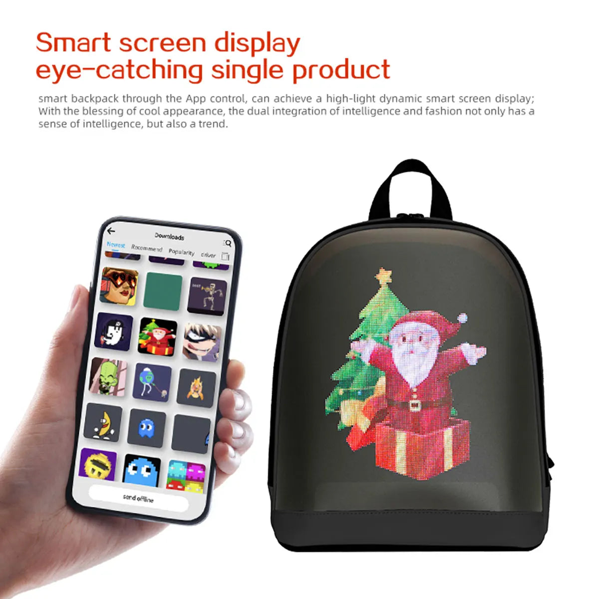 Smart LED Display Advertising Backpack – APP-Controlled Digital Billboard Bag