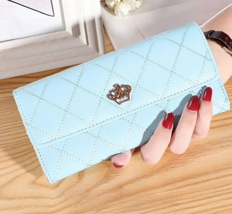 Plaid PU Leather Long Wallet
