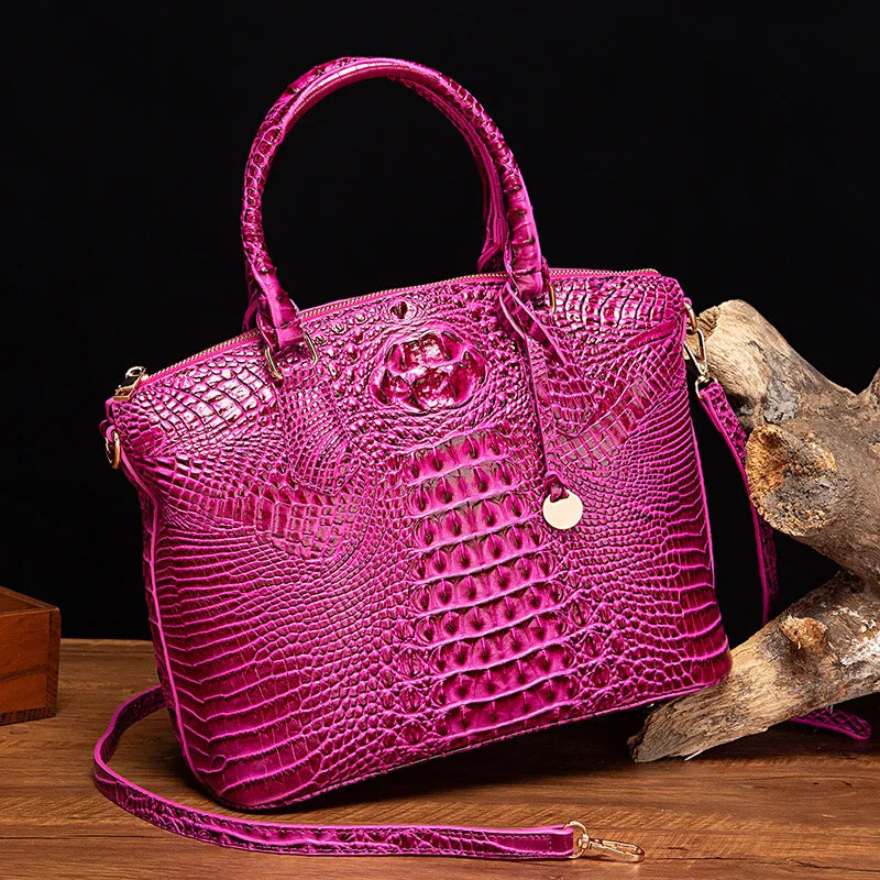 Fashion Colorful Alligator Style Handbag – Retro Crocodile Pattern PU Leather