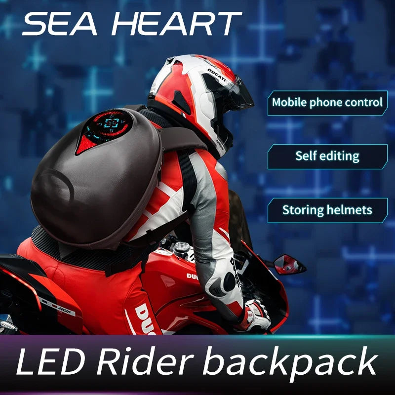 Multifunctional LED Backpack – Laptop, Travel & Motorcycle Helmet Bag