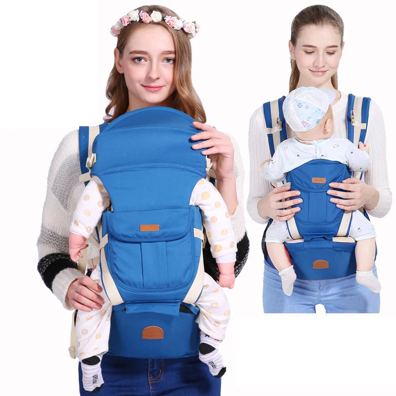 Infant Baby Backpack Carrier- Front & Back Carry Hip Seat