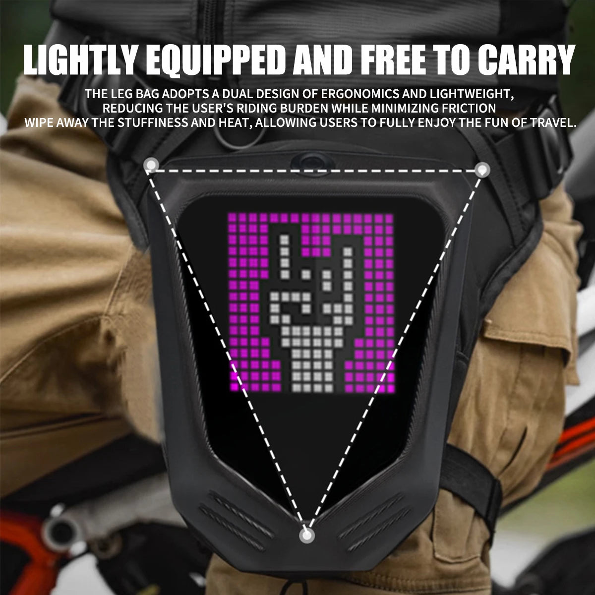 Waterproof LED Motorcycle Thigh Bag – Cycling Waist Pouch with Screen