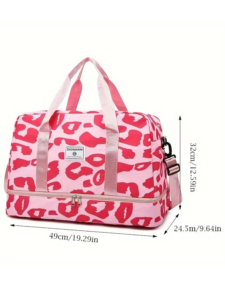 Stylish Animal Print Duffel Bag – Waterproof Nylon Bag