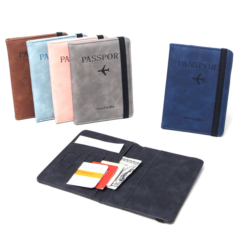 Vintage Passport Holder – PU Leather with ID & Card Slots