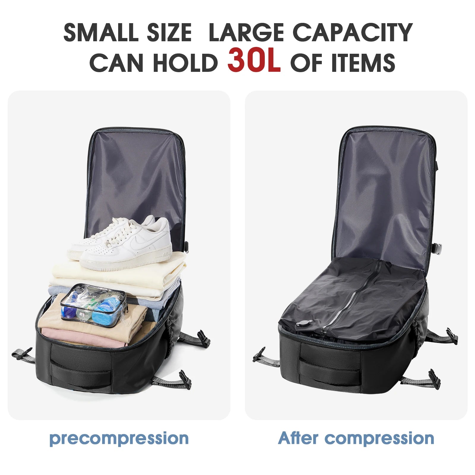 Spacious Vacuum Compression Travel Backpack