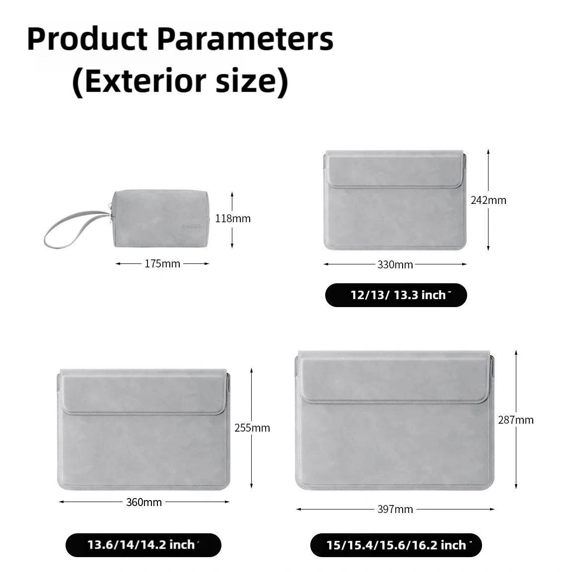 Slim Laptop Sleeve Case 13–15.6 Inch – Notebook Liner Bag