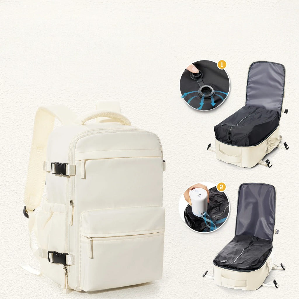 Smart Compression Travel Backpack – Fits 15.6" Laptop, 40x20x25 Travel Size