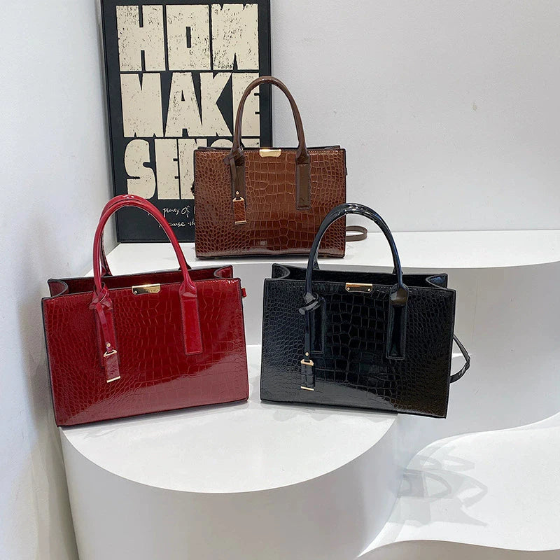 Stylish PU Leather Crossbody Tote-Large Capacity Shoulder Bag