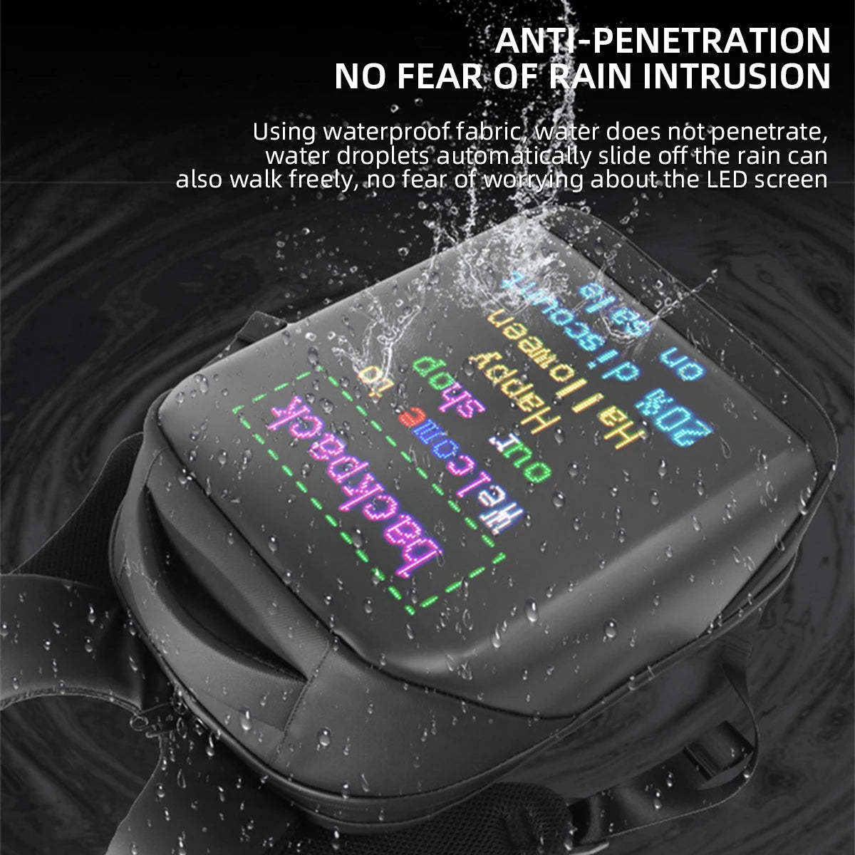 Business Travel Laptop Backpack with LED Display Screen – Smart Advertising Billboard Bag