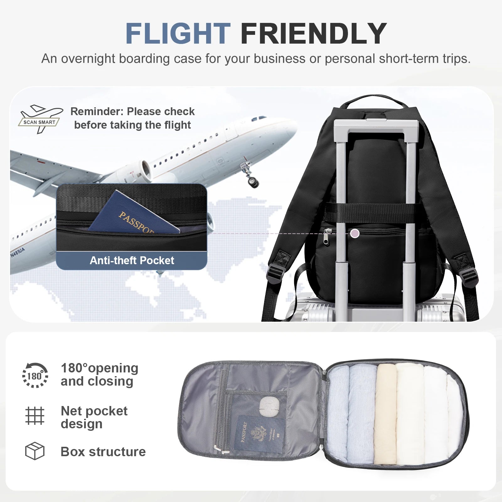 Airline Approved 40x20x25 & 40x30x20 - Cabin Travel Backpack