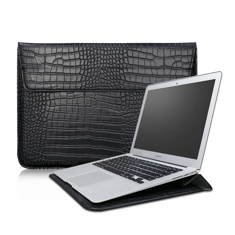 Luxury Leather Laptop Bag– Protective Sleeve for MacBook Air & Pro 13–16 Inch