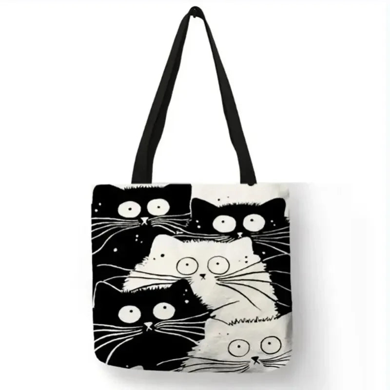 Animal Print Eco Tote – Sustainable Cat Canvas Bag for Women