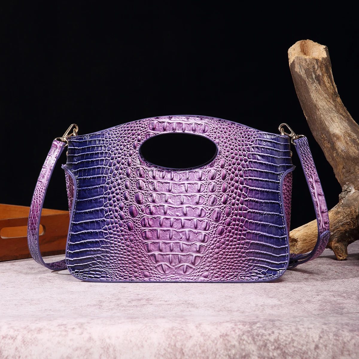 Crocodile Pattern Crossbody Bag – Vintage Shoulder Handbag & Luxury Clutch Purse