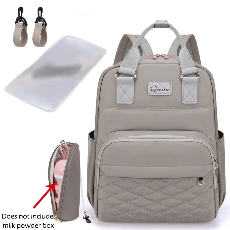 Portable Diaper Backpack with USB Charging Port for Moms