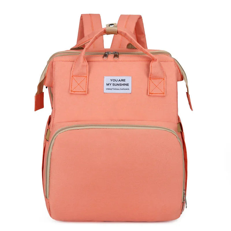 Foldable Baby Crib Backpack – Travel Nappy Bag with Insulated Compartments