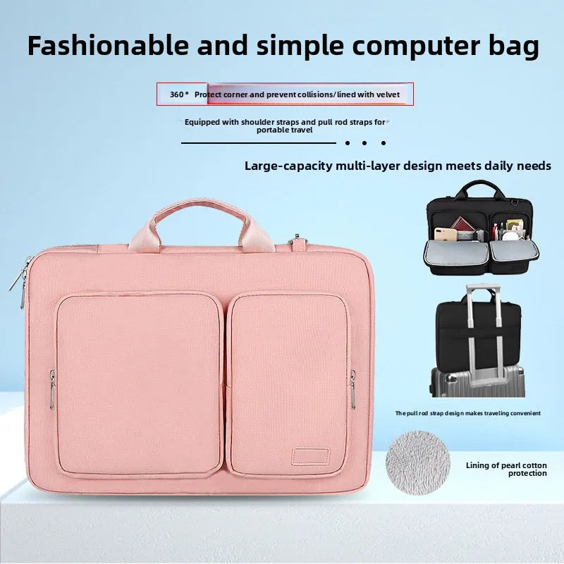 Slim Business Laptop Briefcase – Waterproof Shoulder Bag for MacBook