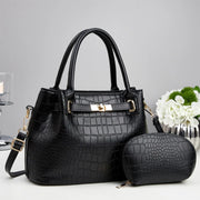 Crocodile Pattern Shoulder Bag – 12.4 Inch Large Capacity Handbag & Crossbody