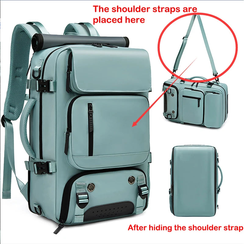 16-Inch Waterproof Travel Laptop Backpack – Business, Camping Bag with Shoe Compartment