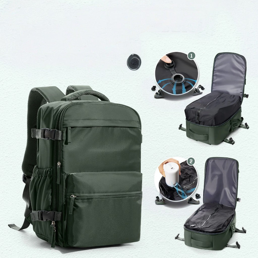 Smart Compression Travel Backpack – Fits 15.6" Laptop, 40x20x25 Travel Size