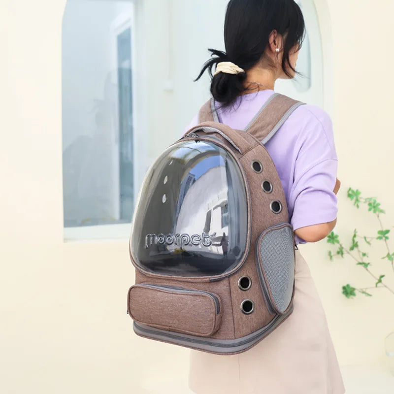 Clear Folding Pet Carrier Backpack for Small Pets