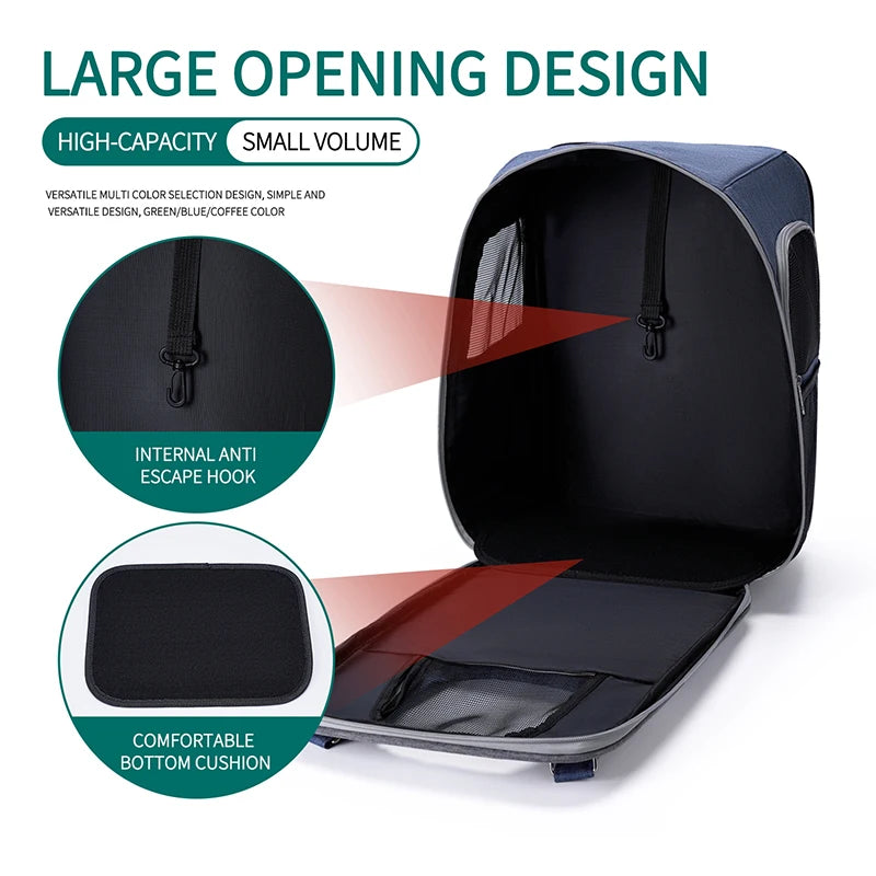 Spacious Pet Travel Backpack – Large Capacity Portable Carrier Bag for Cats & Dogs