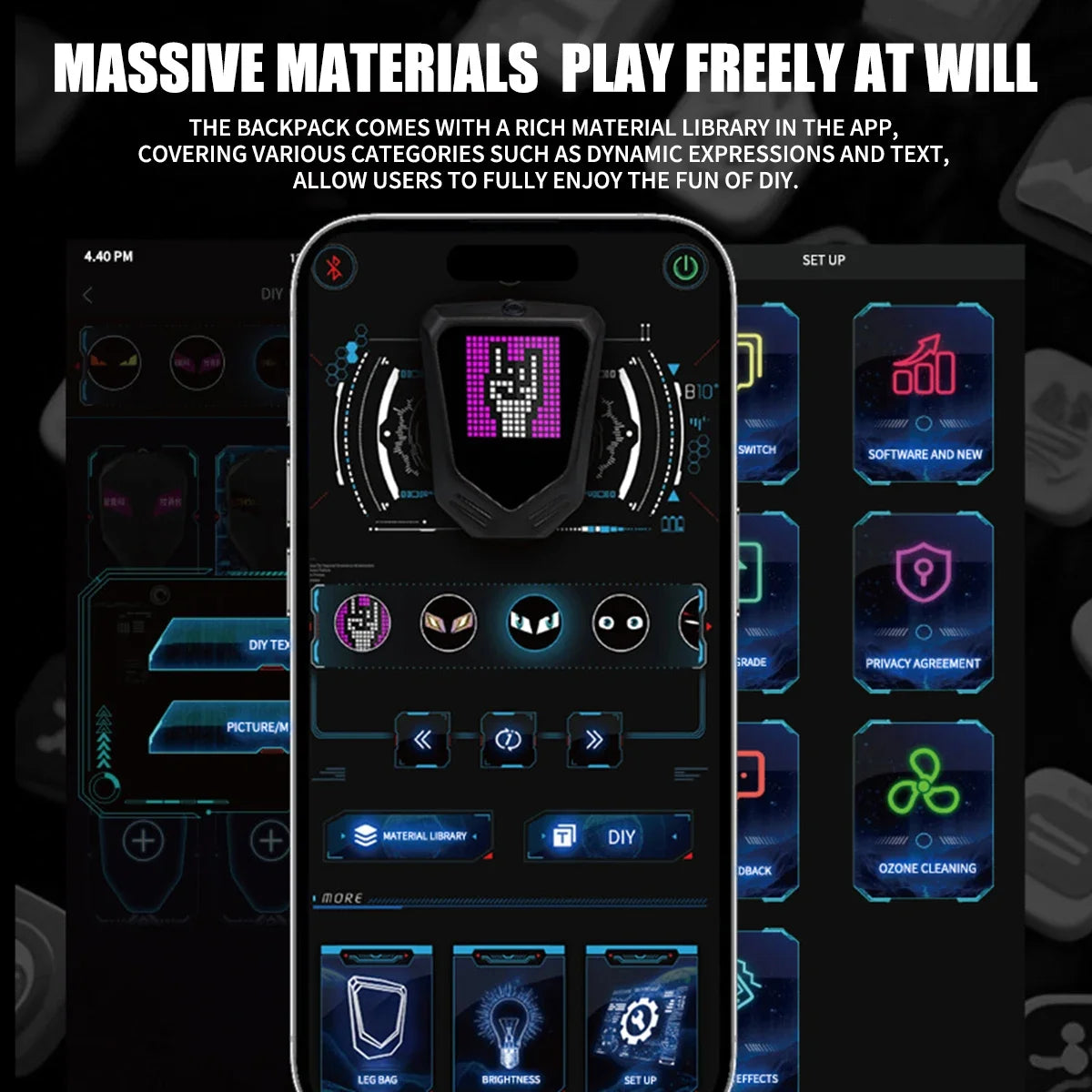 LED Screen Motorcycle Leg Bag – Waterproof Multifunctional Crossbody Riding