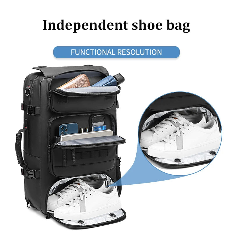 17-Inch Waterproof Travel Laptop Backpack – Business, Outdoor Bag with Shoe Compartment