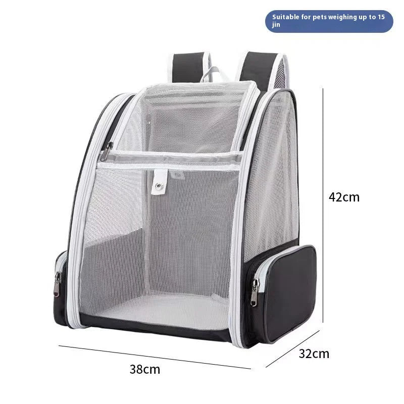Foldable Pet Carrier Backpack – Portable Breathable Travel Bag