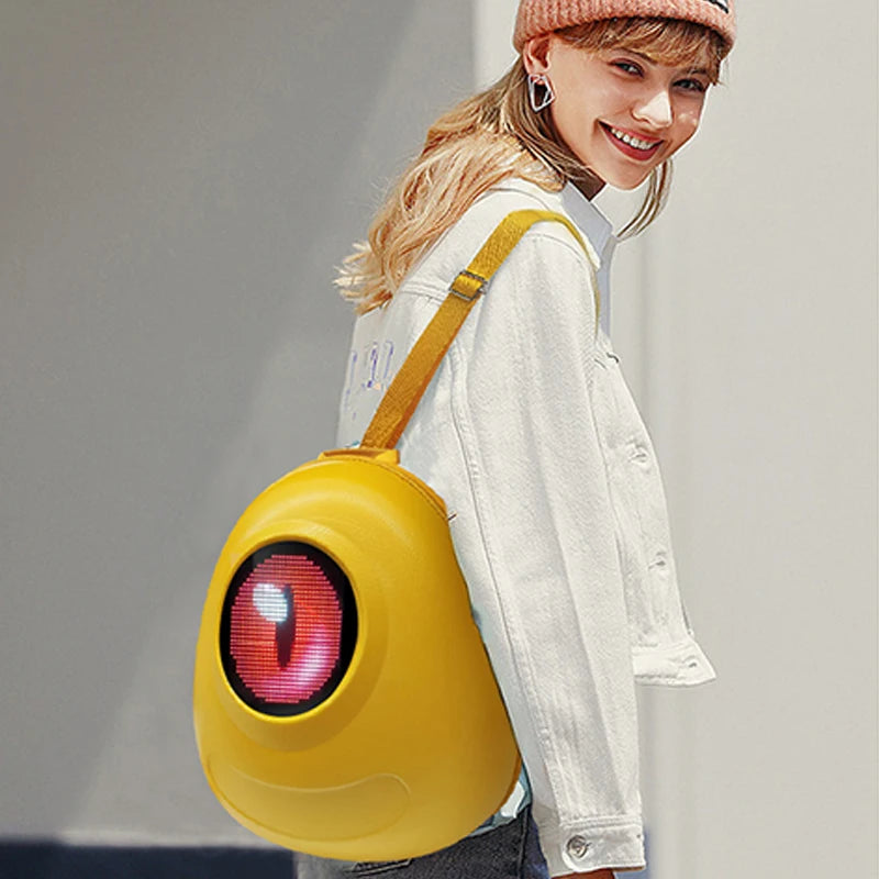 Smart LED Big Eye Backpack – Waterproof School & Travel Bag
