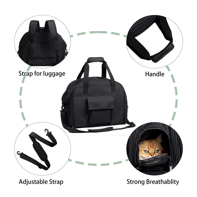 2-in-1 Multifunctional Cat Backpack – Double Expandable Foldable Breathable Pet Carrier