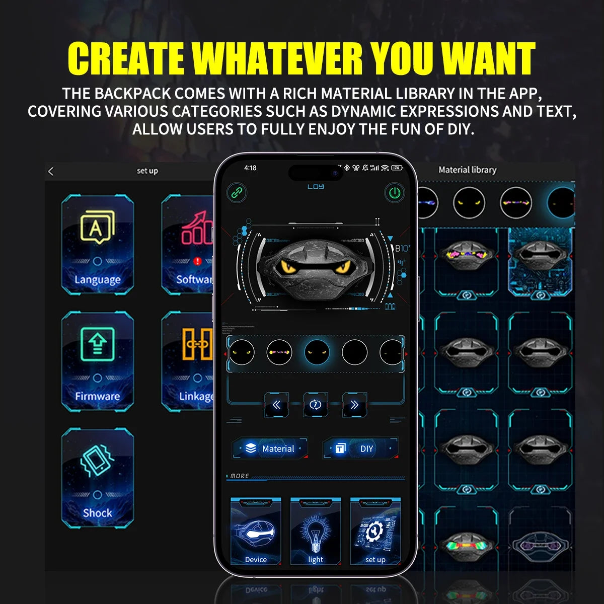 Cool LED Side Bag – Dynamic Display Shoulder Bag Motorcycle Riding