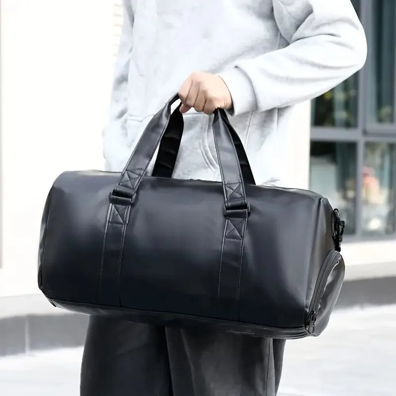 Compact Fitness Travel Duffle Bag – PU Leather Weekender