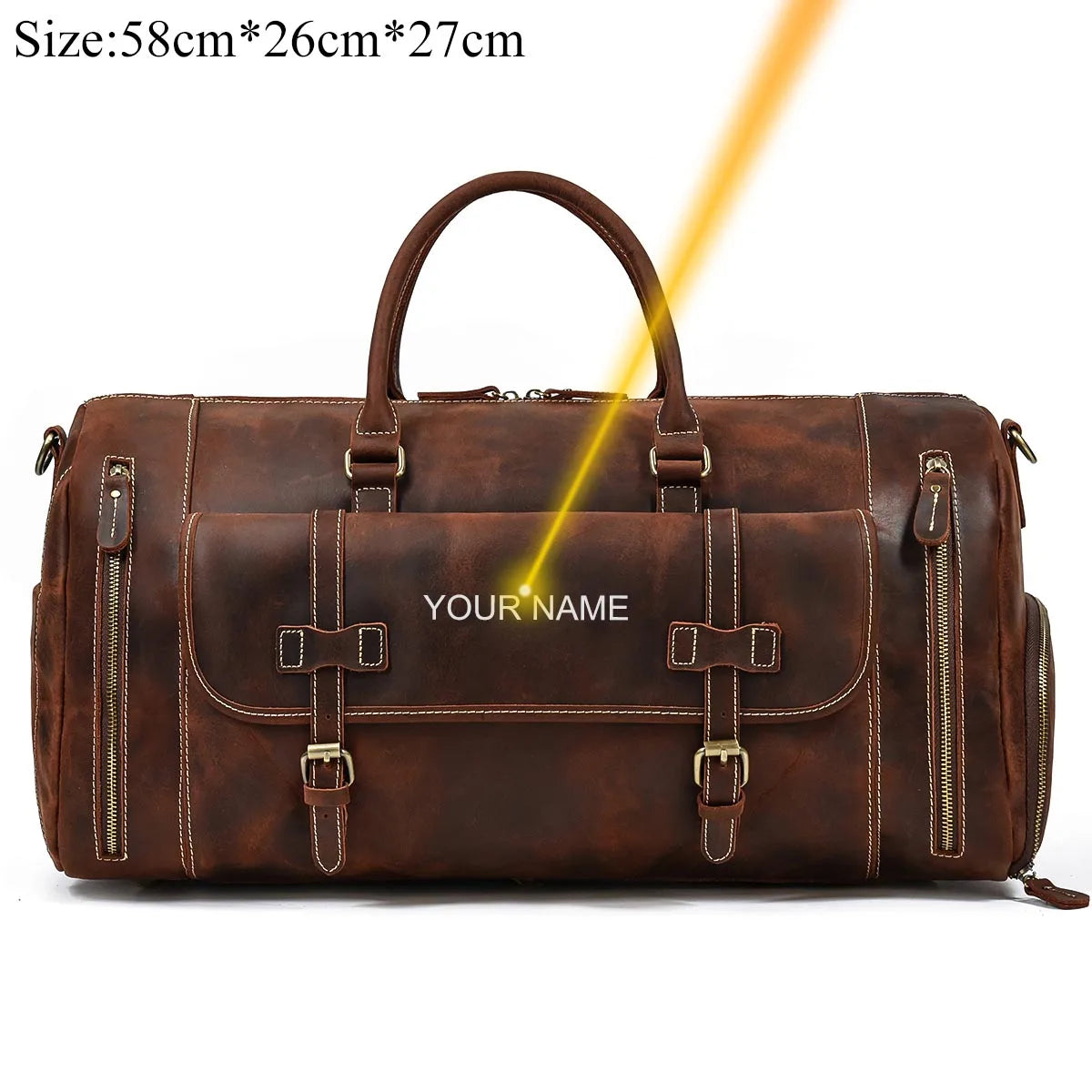 Retro Leather Weekender Bag – Large Travel Duffel Bag