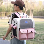 Large Capacity Cat Carrier Backpack – Foldable Pet Travel Bag with Ventilation & Adjustable Straps