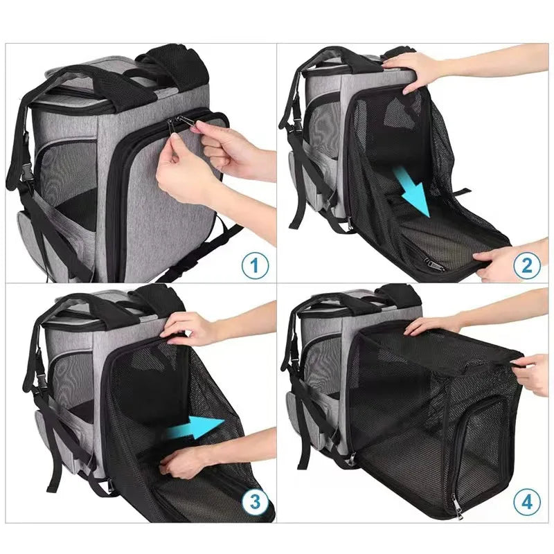 Creative Pet Carrier Backpack – Lightweight, Foldable Cat Travel Bag