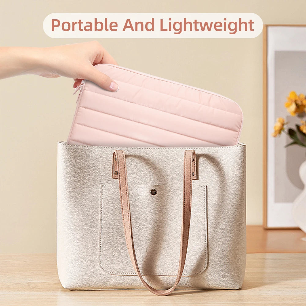 13/14 Inch Puffy Laptop Sleeve – Soft Fashion Notebook Case for MacBook Air & iPad Pro