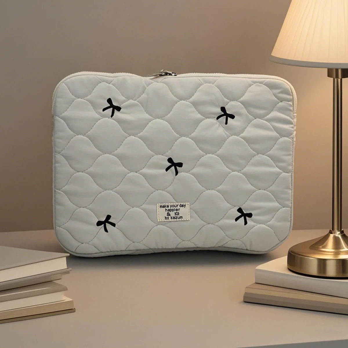 13–14 Inch iPad & Laptop Sleeve with Bow Embroidery