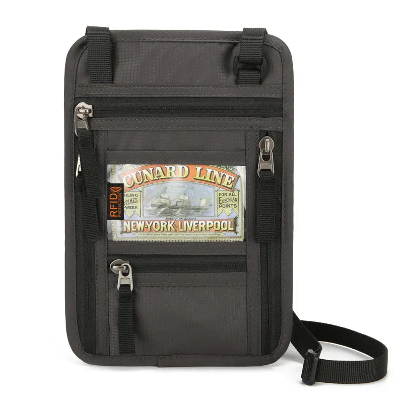 Oxford Fabric Travel Wallet – Waterproof RFID Neck Bag