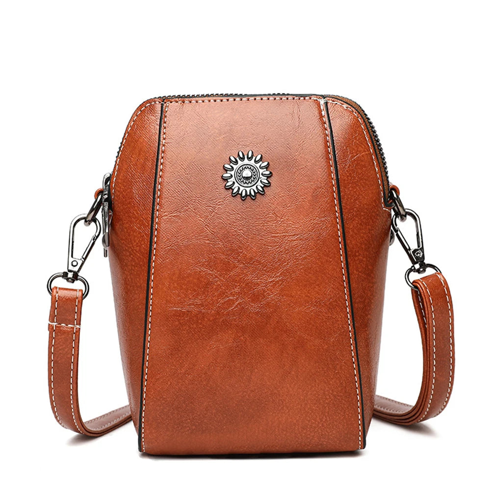 Retro PU Leather Crossbody -Retro Design Bag