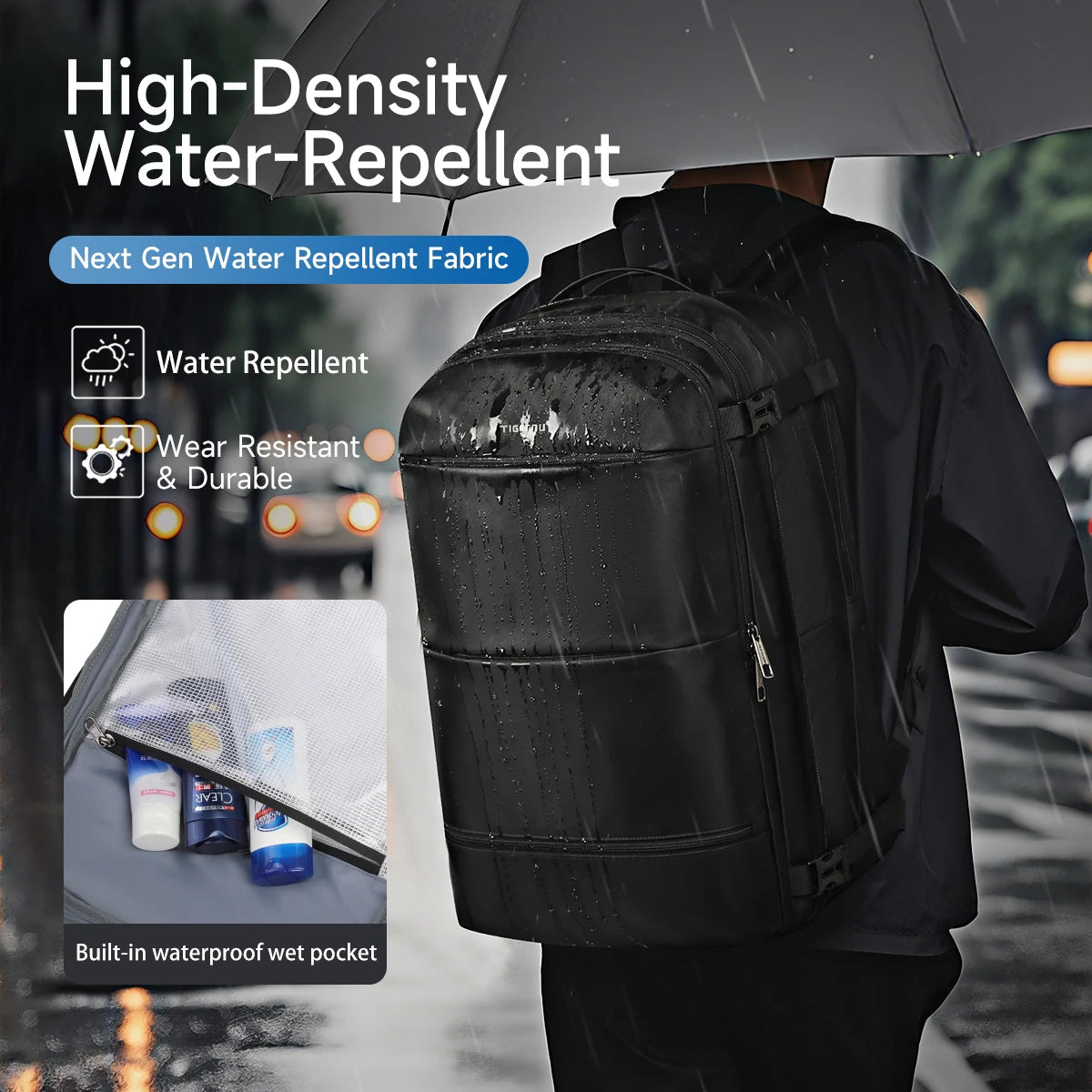 Smart Expandable Compression Backpack – USB Charging, Travel Bag