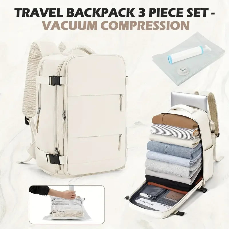 Compact Carry-On Backpack – Cabin Bag with Vacuum Storage